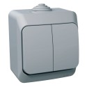 Выключатель 2-кл. IP44 Schneider-Electric Cedar Plus (16А, серый) WDE000650