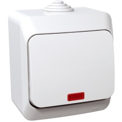 Выключатель 1-кл. с подсветкой IP44 Schneider-Electric Cedar Plus (16А, белый) WDE000514