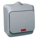 Выключатель 1-кл. с подсветкой IP44 Schneider-Electric Cedar Plus (16А, серый) WDE000614