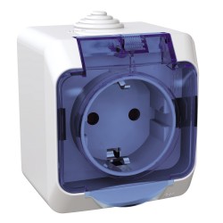 Розетка с крышкой IP44 Schneider-Electric Cedar Plus (16А, с з/к, белый) WDE000543