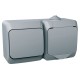 Розетка с заземлением и выключатель 1-кл. IP44 Cedar Plus (16А, с з/к, серый) WDE000600