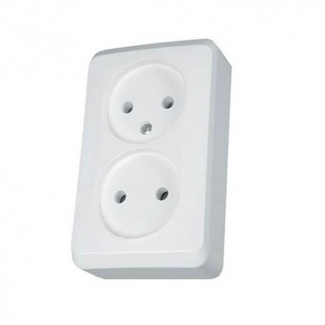 Розетка двойная без заземления Schneider-Electric Prima (16А, белый) WDE001040