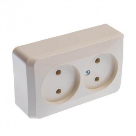 Розетка двойная без заземления Schneider-Electric Prima (16А, крем) WDE001140
