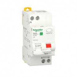 Дифференциальный автоматический выключатель RESI9 Schneider-Electric 6 А, 30 мА, 1P + N, 6кA, кривая С, тип АС R9D25606