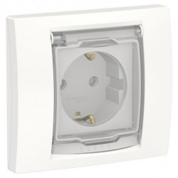 Розетка Schneider-Electric Unica New (16А, с з/к, 2-мод, белый) NU003718