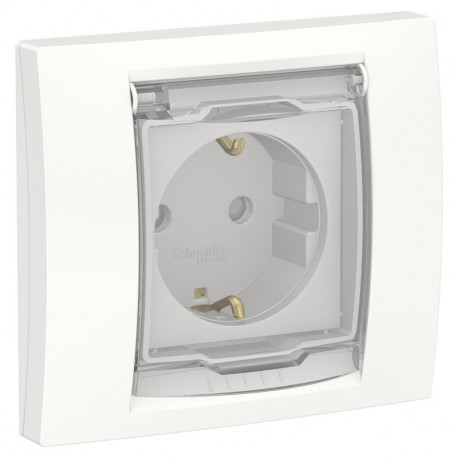 Розетка Schneider-Electric Unica New (16А, с з/к, 2-мод, белый) NU003718