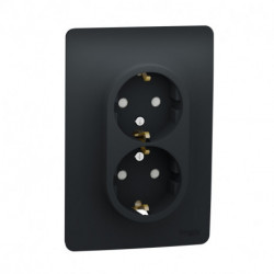 Розетка Schneider-Electric Unica New (16А, с з/к, антрацит) NU206754
