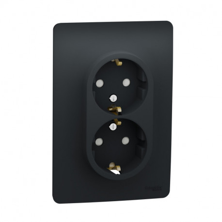 Розетка Schneider-Electric Unica New (16А, с з/к, антрацит) NU206754