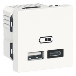 Розетка USB A+C Schneider-Electric Unica New (2-мод, белый) NU301818