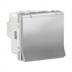 Розетка Schneider-Electric Unica New (16А, с з/к, алюминий) NU303730TA