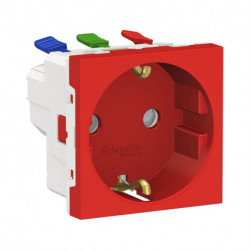 Розетка Schneider-Electric Unica New (16А, с з/к, красный) NU305703