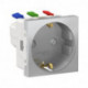 Розетка Schneider-Electric Unica New (16А, с з/к, 2-мод, алюминий) NU305730