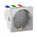 Розетка Schneider-Electric Unica New (16А, с з/к, 2-мод, алюминий) NU305730