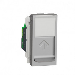 Розетка компьютерная Schneider-Electric Unica (RJ45, 1-мод, кат. 5е, UTP, алюминий) NU341030
