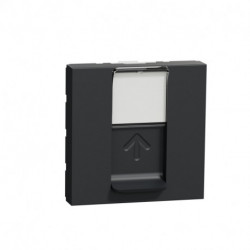 Розетка компьютерная Schneider-Electric Unica (RJ45, 2-мод, кат. 5е, UTP, антрацит) NU341154