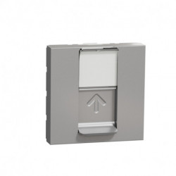 Розетка компьютерная Schneider-Electric Unica New (RJ45, 2-мод, кат. 6е, UTP, алюминий) NU341530