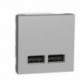 Розетка USB Schneider-Electric Unica New (USB, 2-мод, 2.1 А, алюминий) NU341830