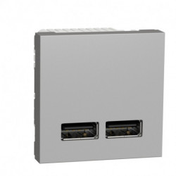 Розетка USB Schneider-Electric Unica New (USB, 2-мод, 2.1 А, алюминий) NU341830