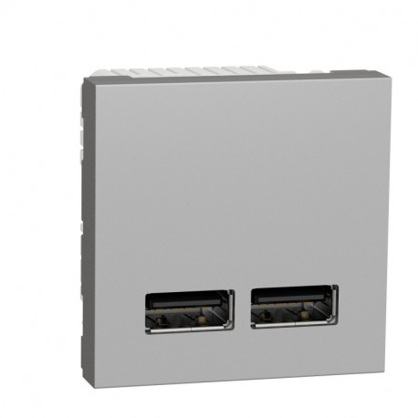 Розетка USB Schneider-Electric Unica New (USB, 2-мод, 2.1 А, алюминий) NU341830