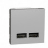 Розетка USB Schneider-Electric Unica New (USB, 2-мод, 2.1 А, алюминий) NU341830