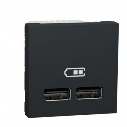 Розетка USB Schneider-Electric Unica New (USB, 2-мод, 2.1 А, антрацит) NU341854