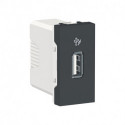 Розетка USB Schneider-Electric Unica New (1 USB тип A 5 В DC 1 A, антрацит) NU342854