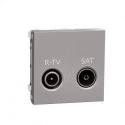 Розетка R-TV SAT Schneider-Electric Unica New (2-мод, R-TV SAT, алюминий) NU345530