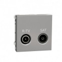 Розетка R-TV SAT Schneider-Electric Unica New (2-мод, R-TV SAT, алюминий) NU345530