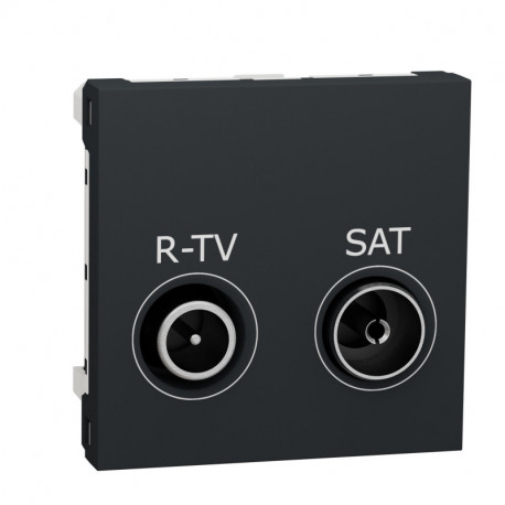 Розетка R-TV SAT Schneider-Electric Unica New (2-мод, R-TV SAT, антрацит) NU345554