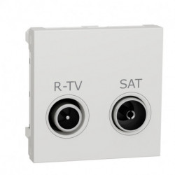 Розетка R-TV SAT Schneider-Electric Unica New (2-мод, R-TV SAT, белый) NU345618