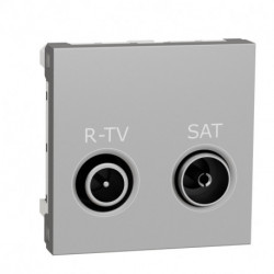 Розетка R-TV SAT Schneider-Electric Unica New (2-мод, R-TV SAT, алюминий) NU345630