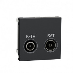 Розетка R-TV SAT Schneider-Electric Unica New (2-мод, R-TV SAT, антрацит) NU345654