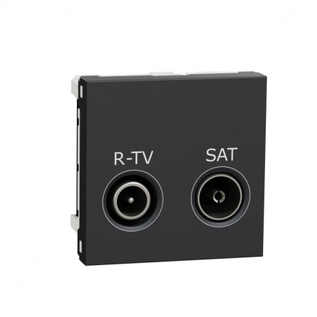 Розетка R-TV SAT Schneider-Electric Unica New (2-мод, R-TV SAT, антрацит) NU345654