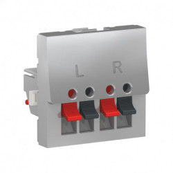 Розетка аудио Schneider-Electric Unica New (2-мод, алюминий) NU348630