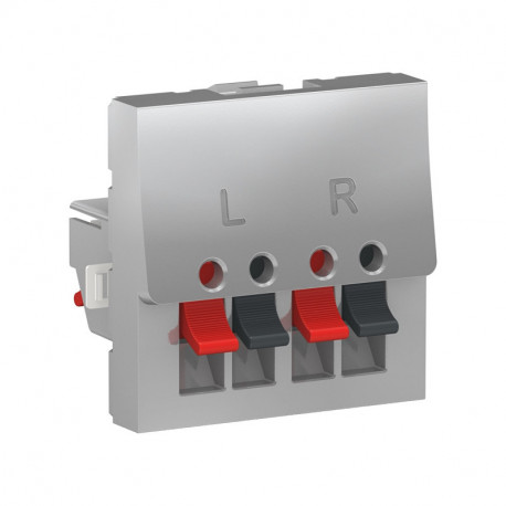 Розетка аудио Schneider-Electric Unica New (2-мод, алюминий) NU348630