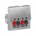 Розетка аудио Schneider-Electric Unica New (2-мод, алюминий) NU348630