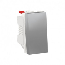 Выключатель 1-кл. кнопочный Schneider-Electric Unica New (1-мод, алюминий) NU310630