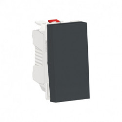 Выключатель 1-кл. кнопочный Schneider-Electric Unica New (1-мод, Антрацит) NU310654