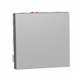Выключатель 1-кл. кнопочный Schneider-Electric Unica New (2-мод, алюминий) NU320630