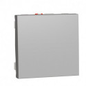 Выключатель 1-кл. кнопочный Schneider-Electric Unica New (2-мод, алюминий) NU320630