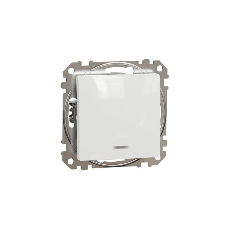 Вимикач з підсвіткою 1-кл. SE Sedna Design SDD111101L білий