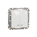 Вимикач з підсвіткою 2-кл. SE Sedna Design SDD111105L білий