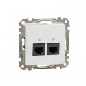 'Комп''ютерна розетка 2-а. RJ45 кат. 5е UTP SE Sedna Design SDD111452 білий'