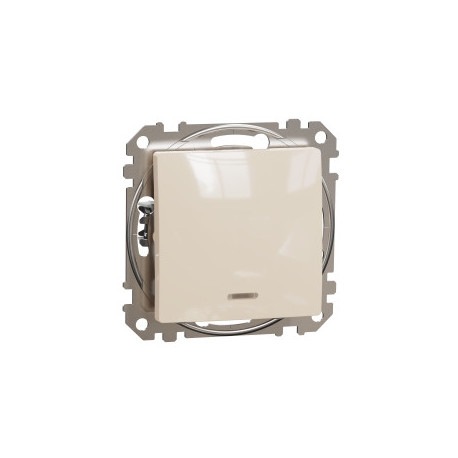 Вимикач з підсвіткою 1-кл. SE Sedna Design SDD112101L крем