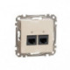 'Комп''ютерна розетка 2-а. RJ45 кат. 5е UTP SE Sedna Design SDD112452 крем'
