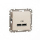 Розетка USB тип A+A 2,1A SE Sedna Design SDD112401 крем