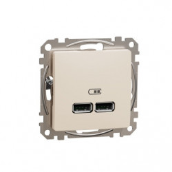 Розетка USB тип A+A 2,1A SE Sedna Design SDD112401 крем