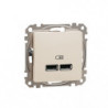 Розетка USB тип A+A 2,1A SE Sedna Design SDD112401 крем