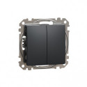 Вимикач 2-кл. SE Sedna Design SDD114105 Чорний