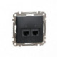 'Комп''ютерна розетка 2-а. RJ45 кат. 5е UTP SE Sedna Design SDD114452 Чорний'
